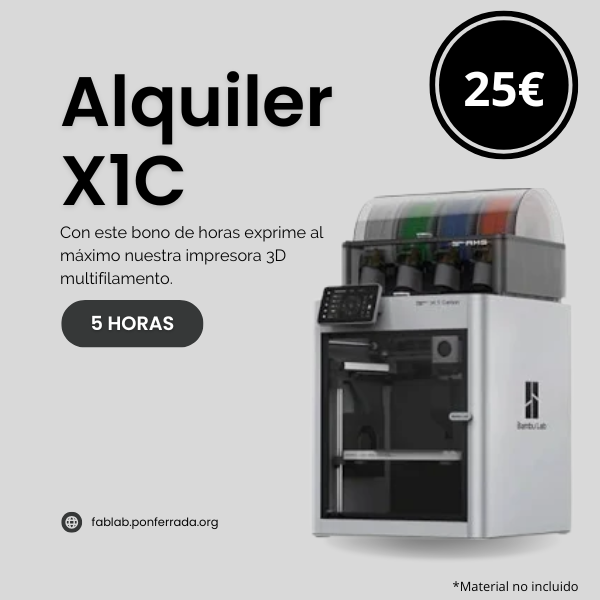 1 Impresora 3D X1C - Alquiler máquina 5 Horas