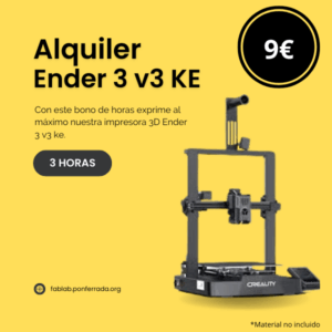 Impresora Ender 3 v3 KE - Alquiler máquina 3 horas