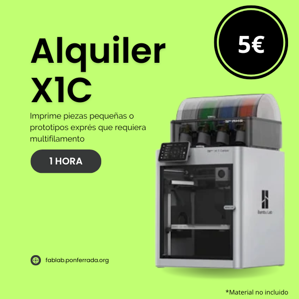 Impresora 3D X1C - Alquiler máquina 1 hora